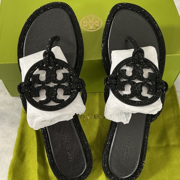 Tory Burch Knotted Miller Slides, NWT